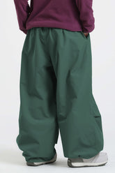 Women's Dark Green Lightweight Breathable Baggy Snow Pants